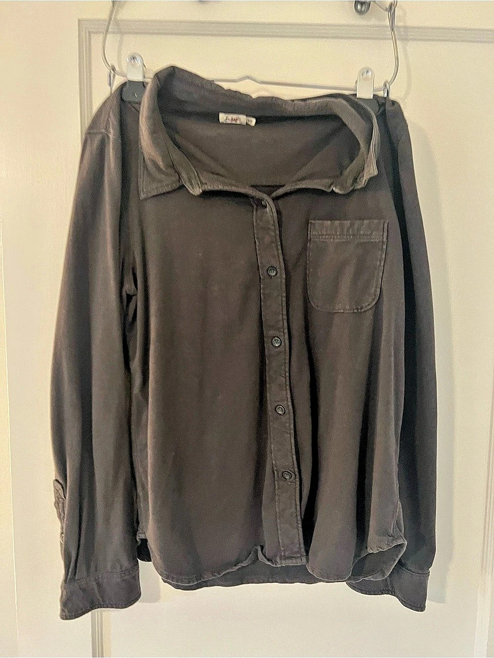 Faherty Button Front Shirt in black Size Medium - Picture 1 of 2